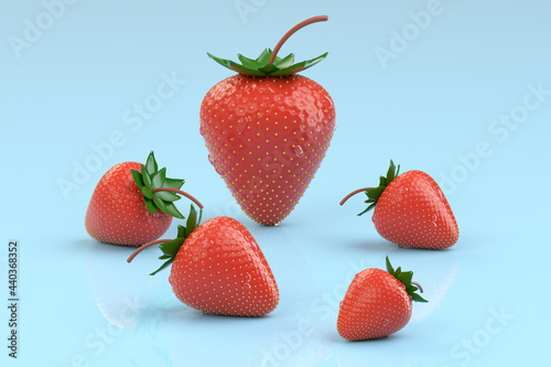 3d rendering different kinds fruit