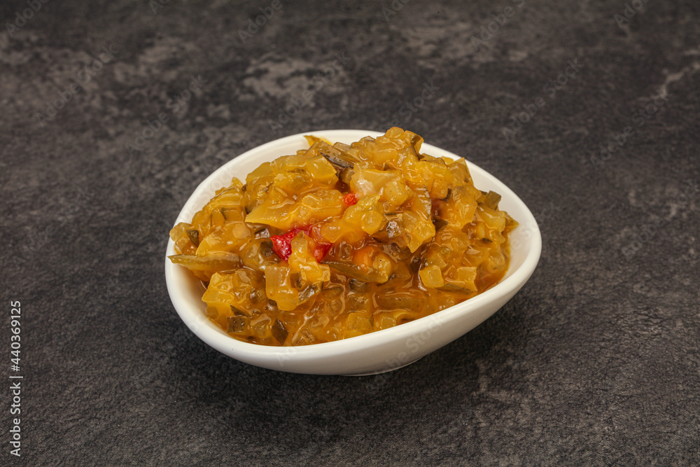 Relish sauce with cucumbers and mustard Relish sauce with cucumbers and mustard