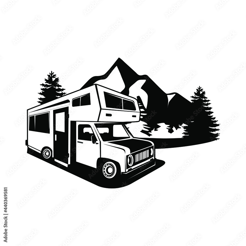 Obraz premium Camping summer day 2 illustration vector