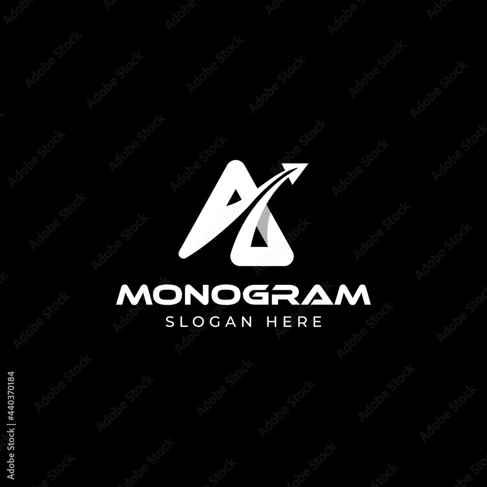 Letter A with Navigation Paper Line Logo Template Vector Illustration Letter A with Navigation Paper Line Logo Template Vector Illustration