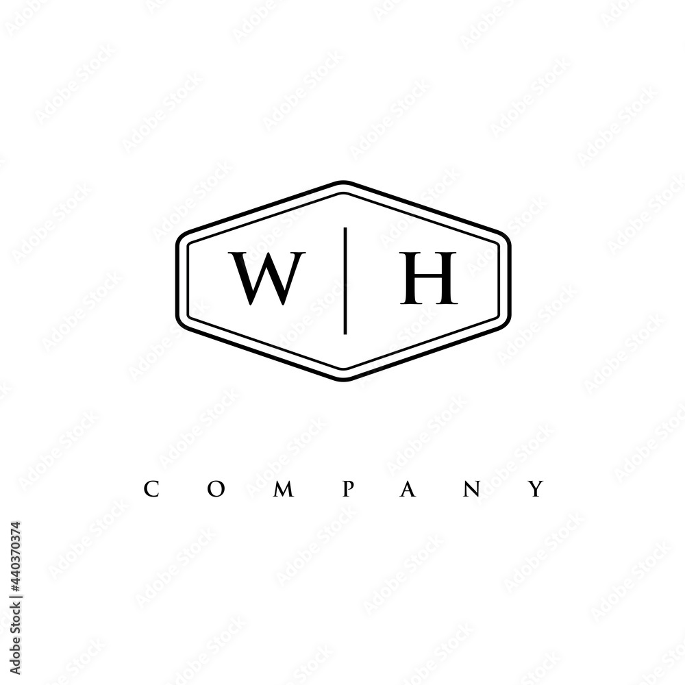 initial WH logo design vector