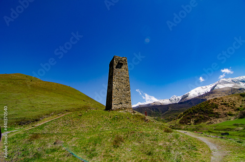 The Dargavs necropolis in the mountains of North Ossetia. Ancient burial in the mountains