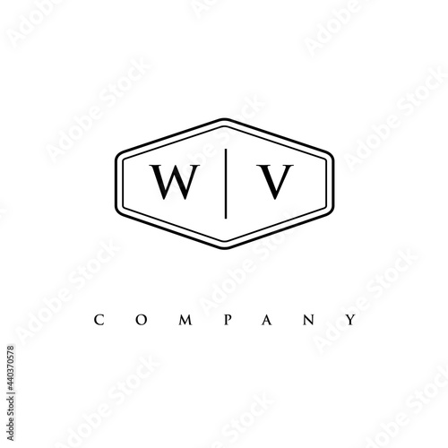 initial WV logo design vector