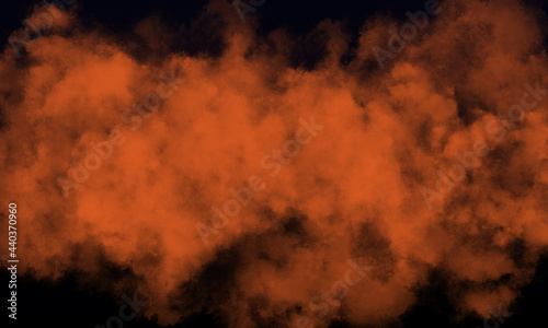 burnt orange fog or smoke on dark space background