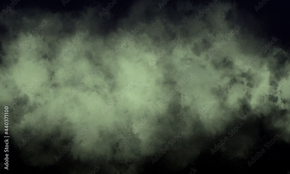 mint fog or smoke on dark space background