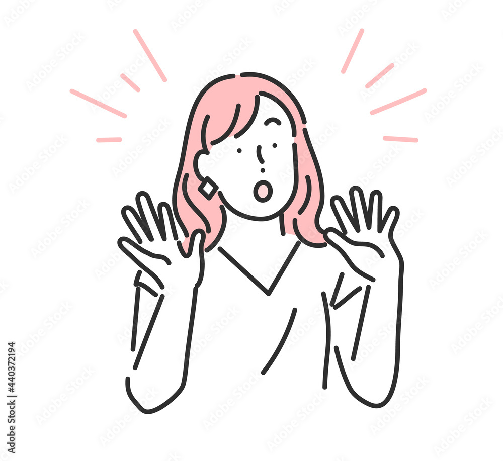 驚いた表情の女性のイラスト素材 Stock Vector Adobe Stock