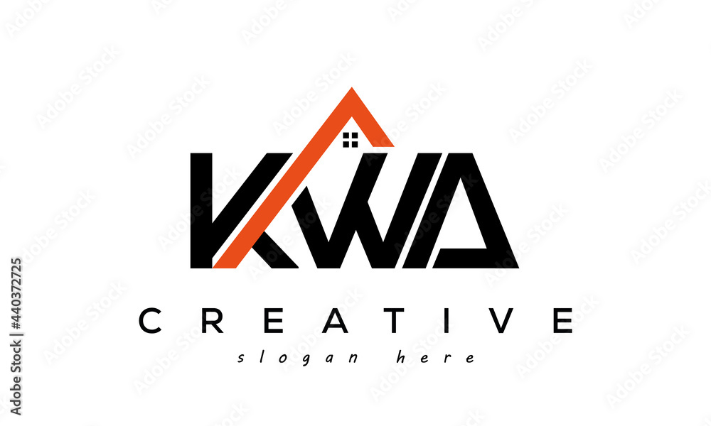 KWA letters real estate construction logo vector - obrazy, fototapety, plakaty 
