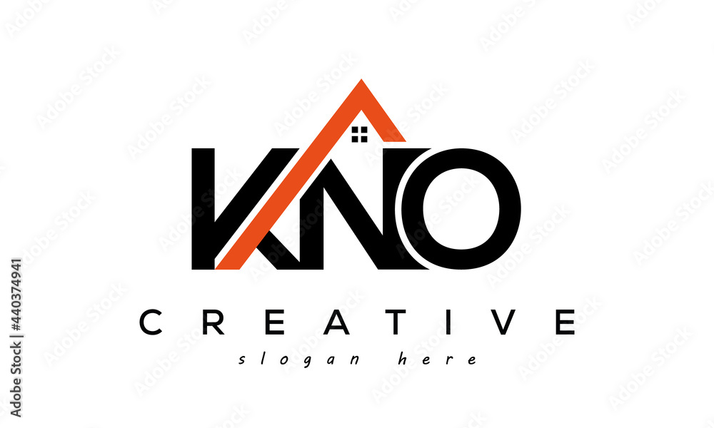 KNO letters real estate construction logo vector - obrazy, fototapety, plakaty 