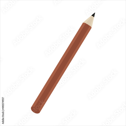 Simple pencil on a white background for website design or clip art