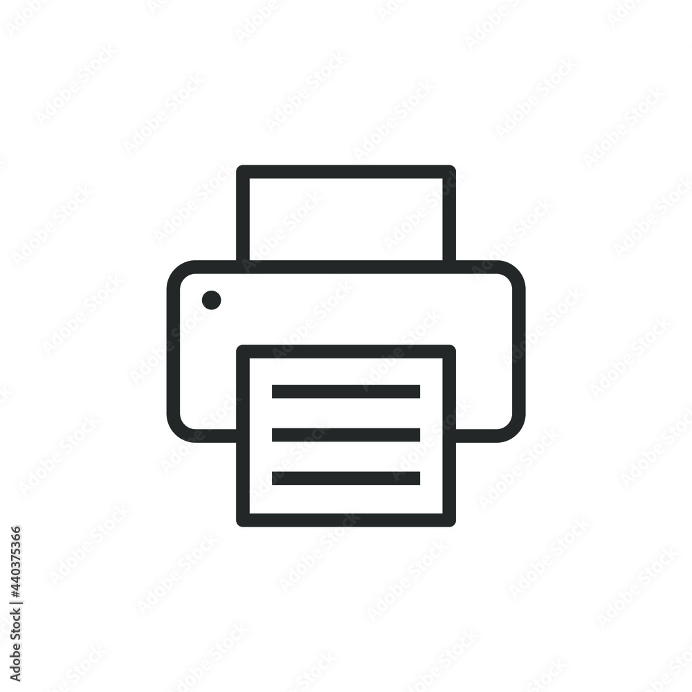 Printer icon. Print symbol. Copy machine sign. Web interface and application button. Vector illustration image. Printer icon. Print symbol. Copy machine sign. Web interface and application button. Vector illustration image.