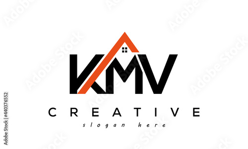 KMV letters real estate construction logo vector photo