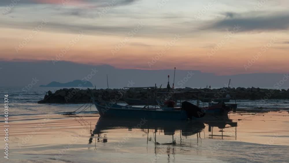 Timelapse sunset at sea coastal of South Penang Timelapse sunset at sea coastal of South Penang