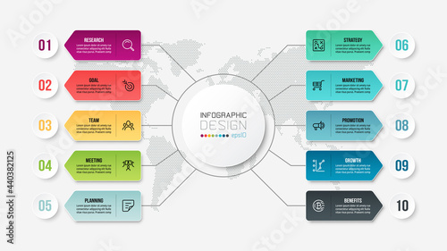 Business concept infographic template with diagram.