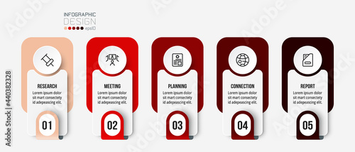 Infographic business template with step or option design.