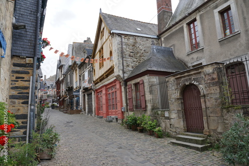 typical street in the old town in france © poupine