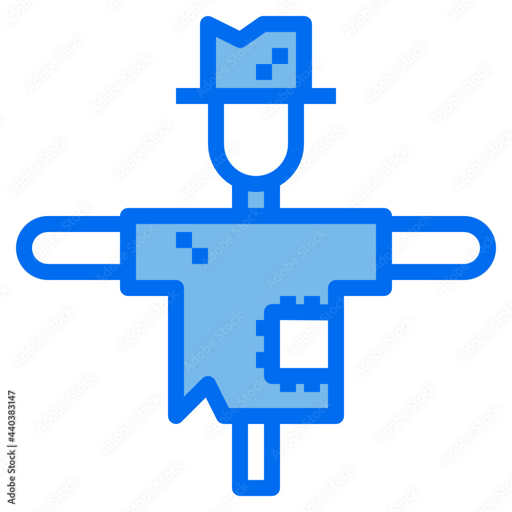 scarecrow blue line icon scarecrow blue line icon