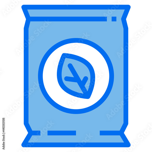 fertilizer blue line icon