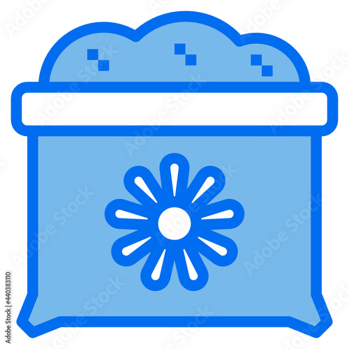 fertilizer blue line icon