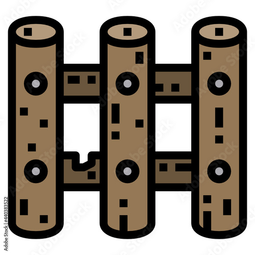 wooden fence line icon