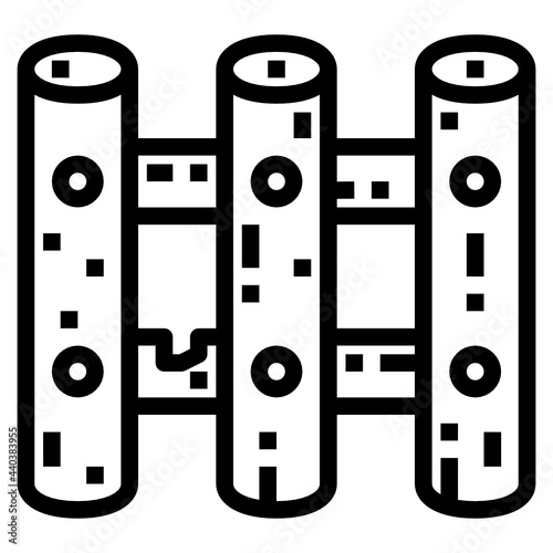 wooden fence line icon