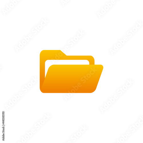 clean yellow folder icon illustration design, simple folder symbol with gradient template vector