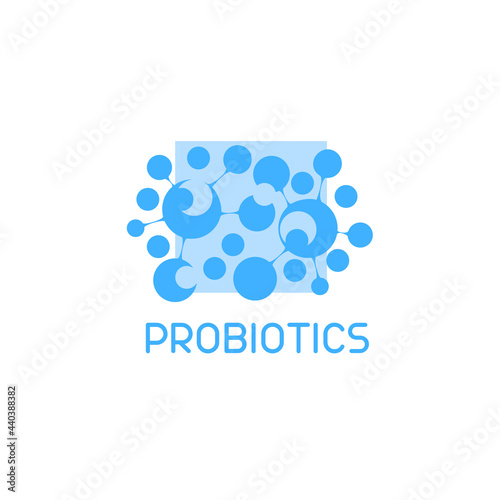 Probiotics logo. Bacteria logo. Concept of healthy nutrition ingredient for therapeutic purposes. Simple flat style trend modern logotype graphic design isolated