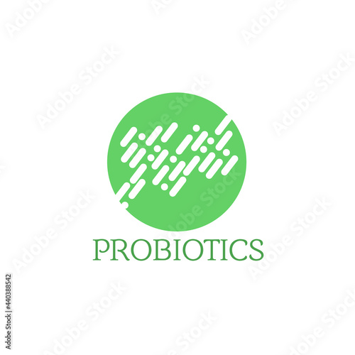 Probiotics logo. Bacteria logo. Concept of healthy nutrition ingredient for therapeutic purposes. Simple flat style trend modern logotype graphic design isolated