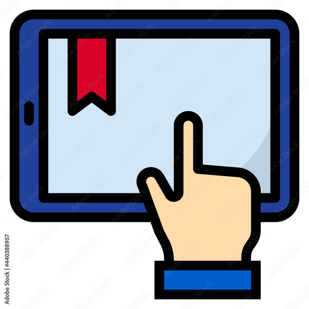 Obraz premium Tablet color line style icon