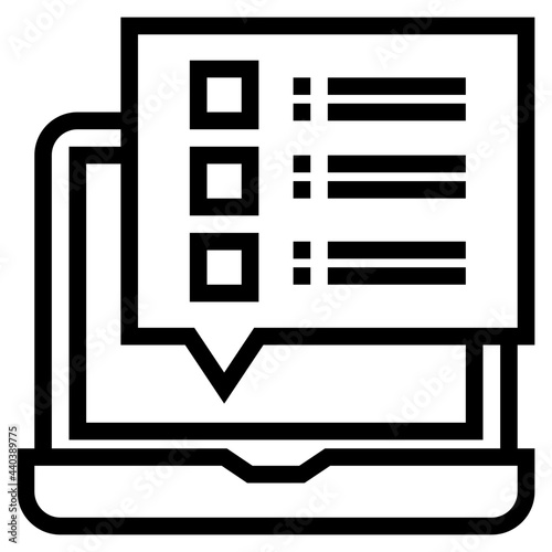 Laptop elearning outline style icon