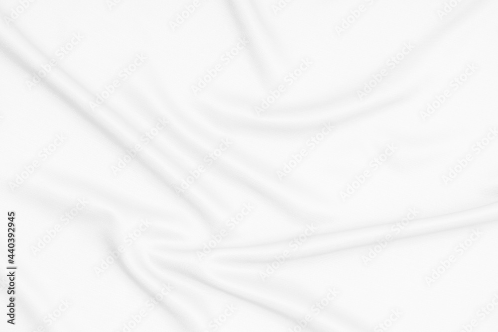 White fabric, cloth soft waves texture background.