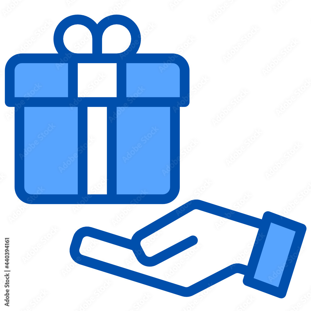 Fototapeta premium Gift blue style icon