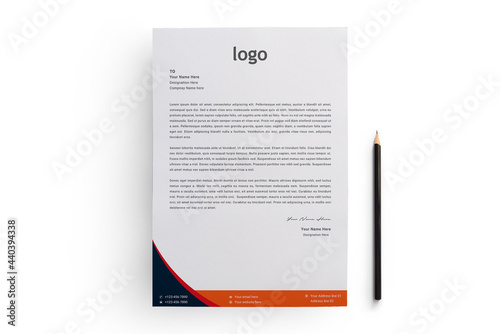 Letterhead template design minimalist simple. Clean And Modern Creative Corporate Letterhead Design Template. Print ready letterhead template. A4 page Letterhead design. Vector illustration
