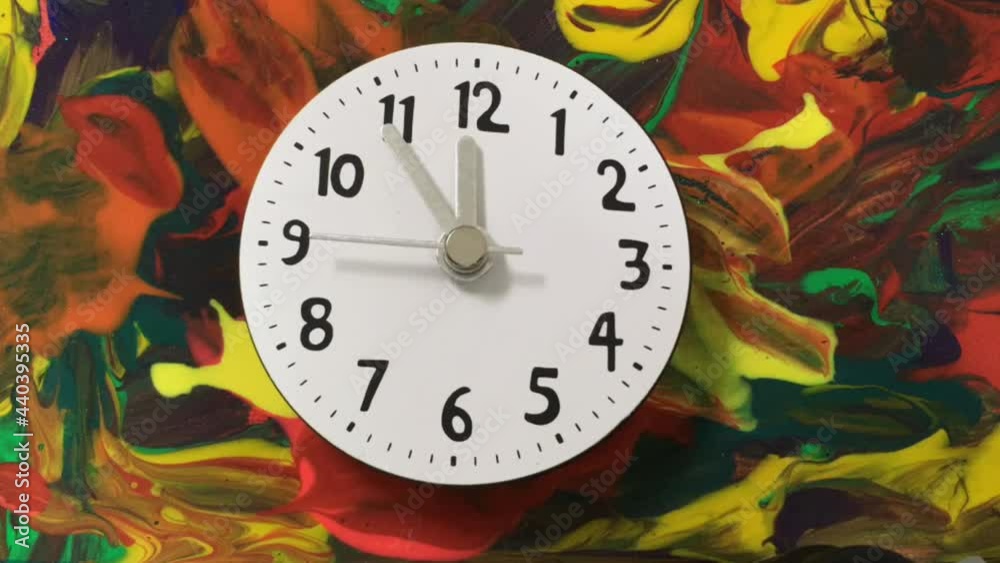 timelapse of clock moving towards midnight 
