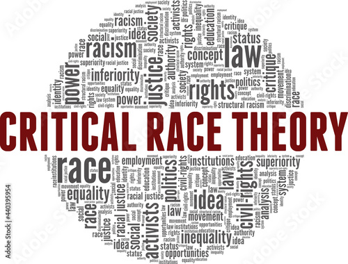 Critical Race Theory vector illustration word cloud isolated on a white background. photo