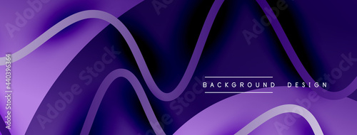Abstract gradient background with wave line with shadow effect. Geometric composition. 3D shadow effects and fluid gradients
