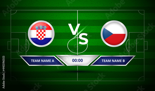 Euro cup Scoreboard broadcast Croatia vs Czech Republic photo