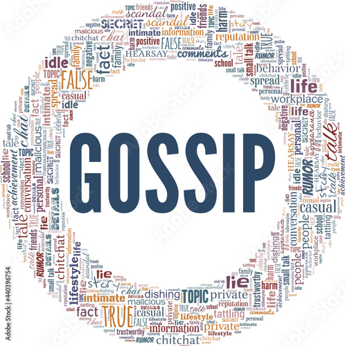 Gossip vector illustration word cloud isolated on a white background.