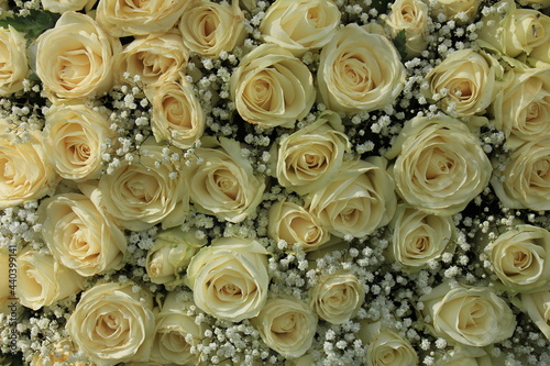 white rose and gypsophila bouquet