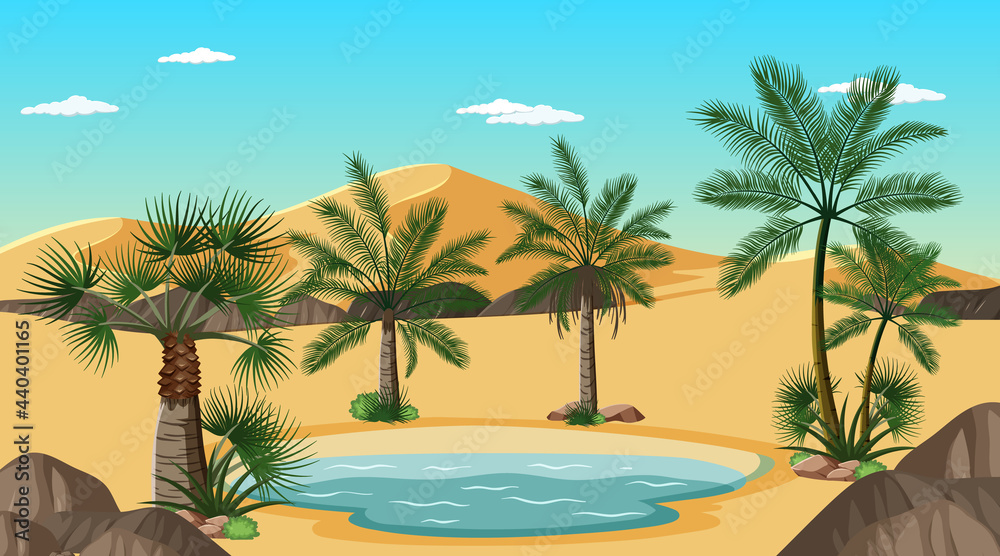 Fototapeta premium Desert forest landscape at daytime scene