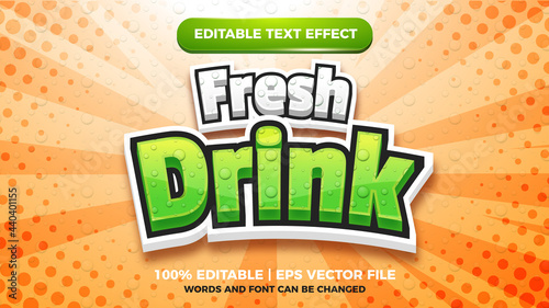 fresh drink editable text effect