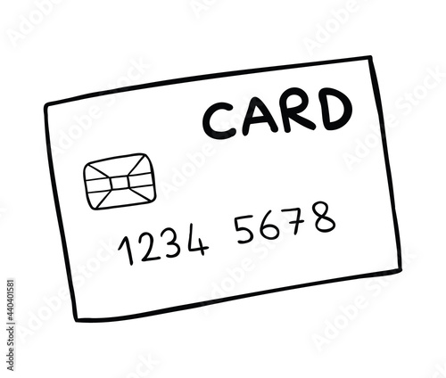 Cartoon vector illustration of credit card