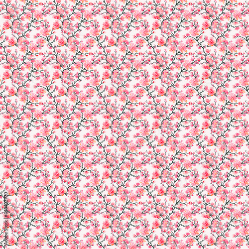 Fototapeta Naklejka Na Ścianę i Meble -  Rose on a dark, light, background. Print for fabric Watercolor seamless paper.Seamless pattern with creation, scrapbooking, packaging paper.dark background, turquoise background, white background.