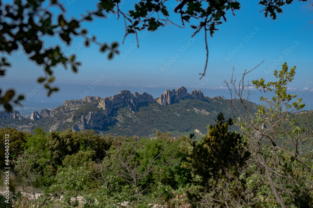 Les dentelles de Montmirail in the Vaucluse and the surrounding vineyards in one of France's most popular 