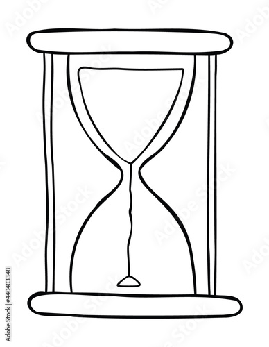 Cartoon vector illustration of newly started sand watch