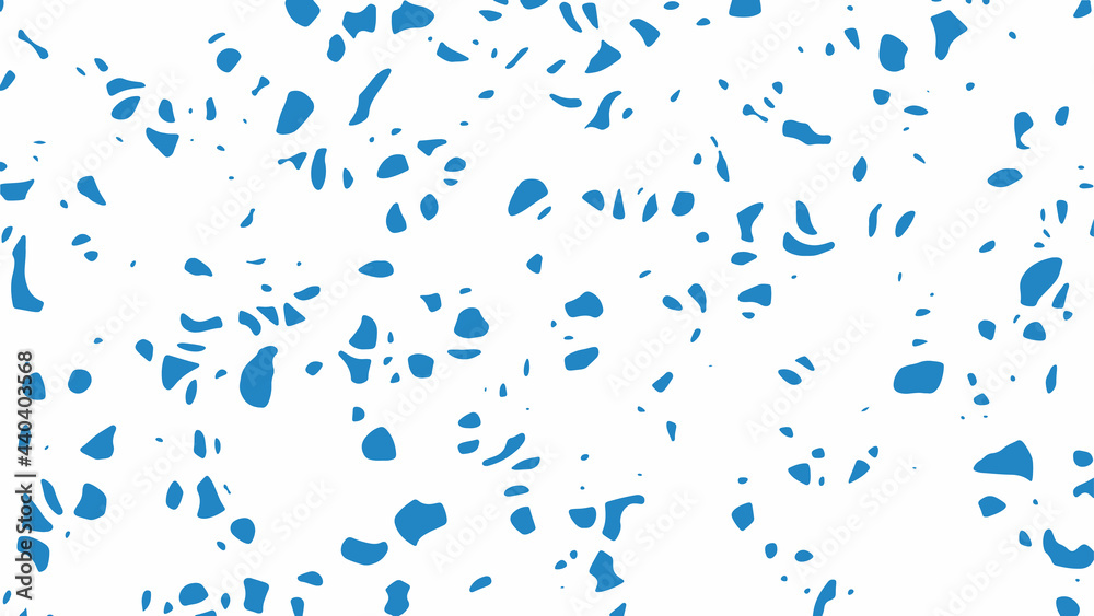 Chaotic blue spots on a white background, grunge background