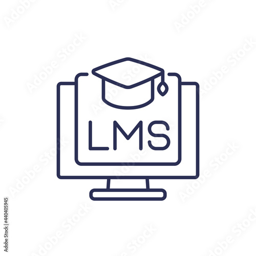 LMS, Learning Management System line icon