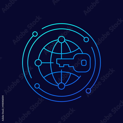 private key for network line vector icon