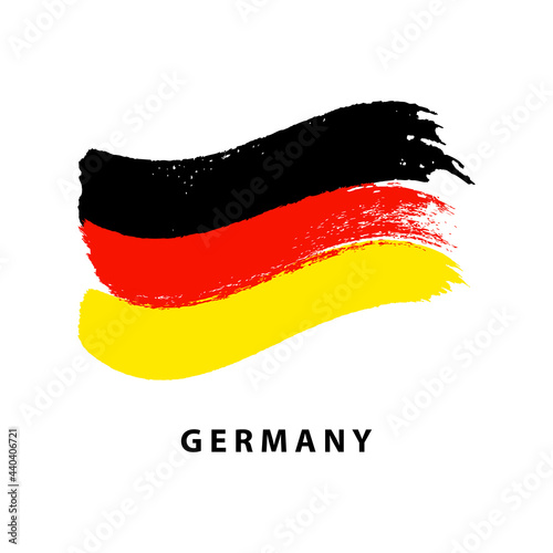 Flag of Germany  brush strokes waving painted flag  isolated on white background  vector illustration.