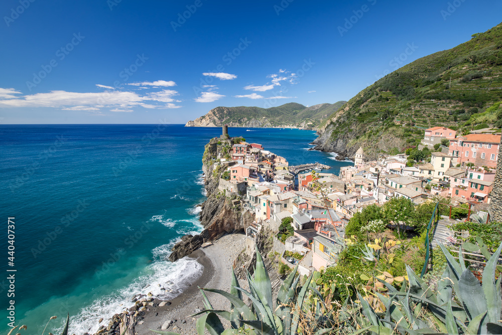 Corniglia one of the five villages of the Cinque Terre, Liguria, Italy