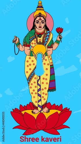 A beautiful illustration of indian goddess and saint photo